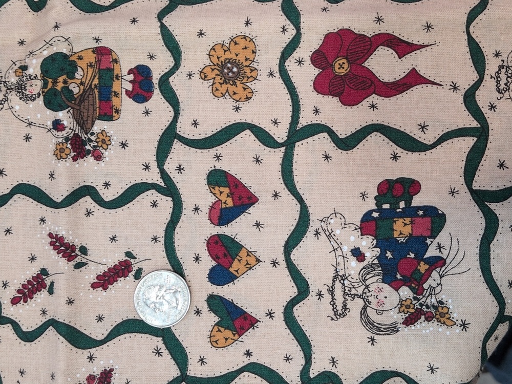 Whole Country Caboodle Leanne Anderson Tan Angels Cotton Fabric 46" x 1 Yard